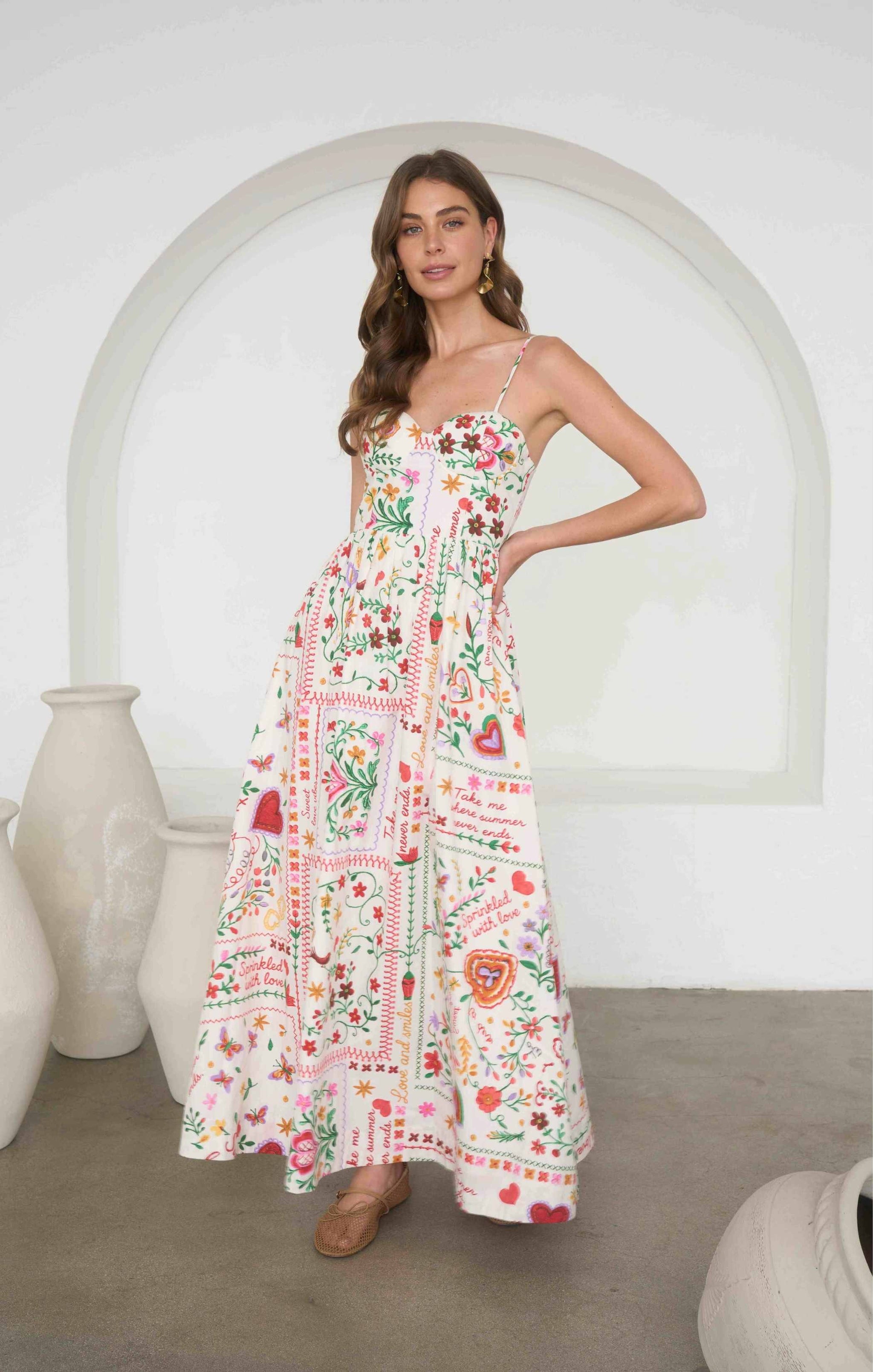 lizzy ruffle maxi dress Johnny Was Lizzy Ruffle Maxi Dress